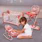 Floral Baby Doll Accessories Set - 3-1 Furniture With Crib, High Chair, Bouncer Seat Bed For 18    Play Toys 18'' Dolls