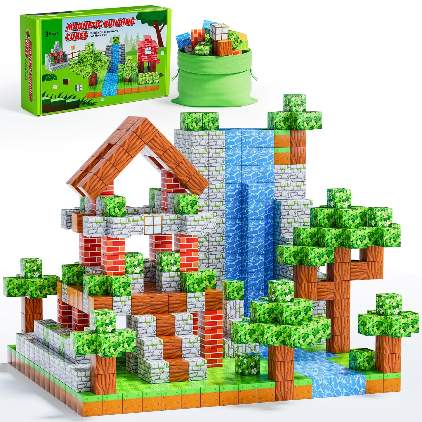120Pcs Magnetic Blocks - Build Magnet World Edition, Magnetic Blocks For Kids Ages 3-5, 4-8, 8-12, Magnetic Toys For Boys & Girl