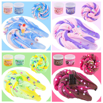 Lawoho Big Butter Slime Kit, Includes 18 X 60Ml Butter Slime & 36 Packs Slime Add Ins, Slime For Kids Party Favors, Non Stick Scented Slime Kit, Slime Toys Birthday Halloween Christmas Easter Gifts