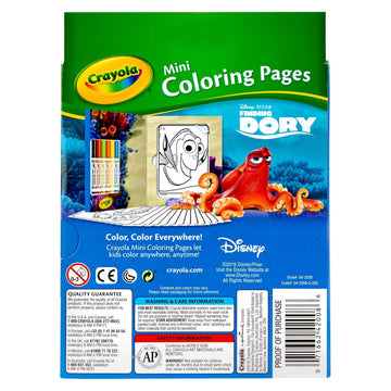 Crayola Mini Coloring Pages - Finding Dory - 1 Count, Original Color, Art Media Paper, Model 04-2008