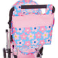 Baby Doll Double Stroller  Twin Buggy Carriage Pretend Play for Girls Kids Toddlers 27 Inches High Rotating Wheels Storage Basket Diaper Bag Pink