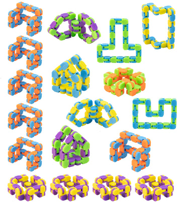 Ganowo 6 Pack Wacky Tracks - Snap Click Fidget Toys For Kids Adults Adhd Finger Sensory Autism Stress Relief