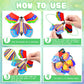 100 Pcs Magic Flying Butterfly Fairy Flying Colorful Wind Up Butterfly In The Book Rubber Band Powered Greeting Card Surprise Gift, 10 Styles