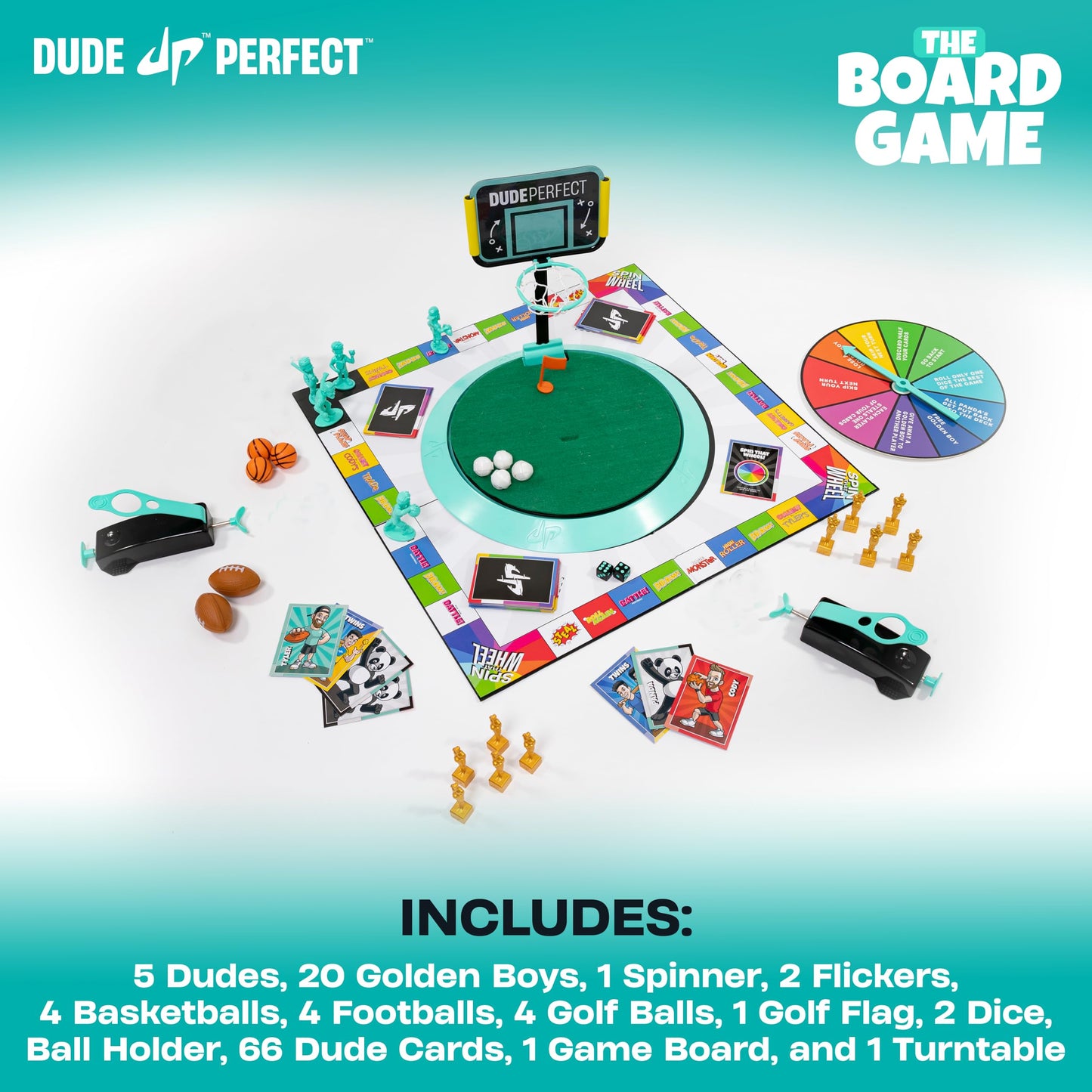 Dude Perfect Board Game for Kids - Sports & Competitive Challenges, Family Fun for 2-5 Players, Ages 4+ - Fun Game Night Activity