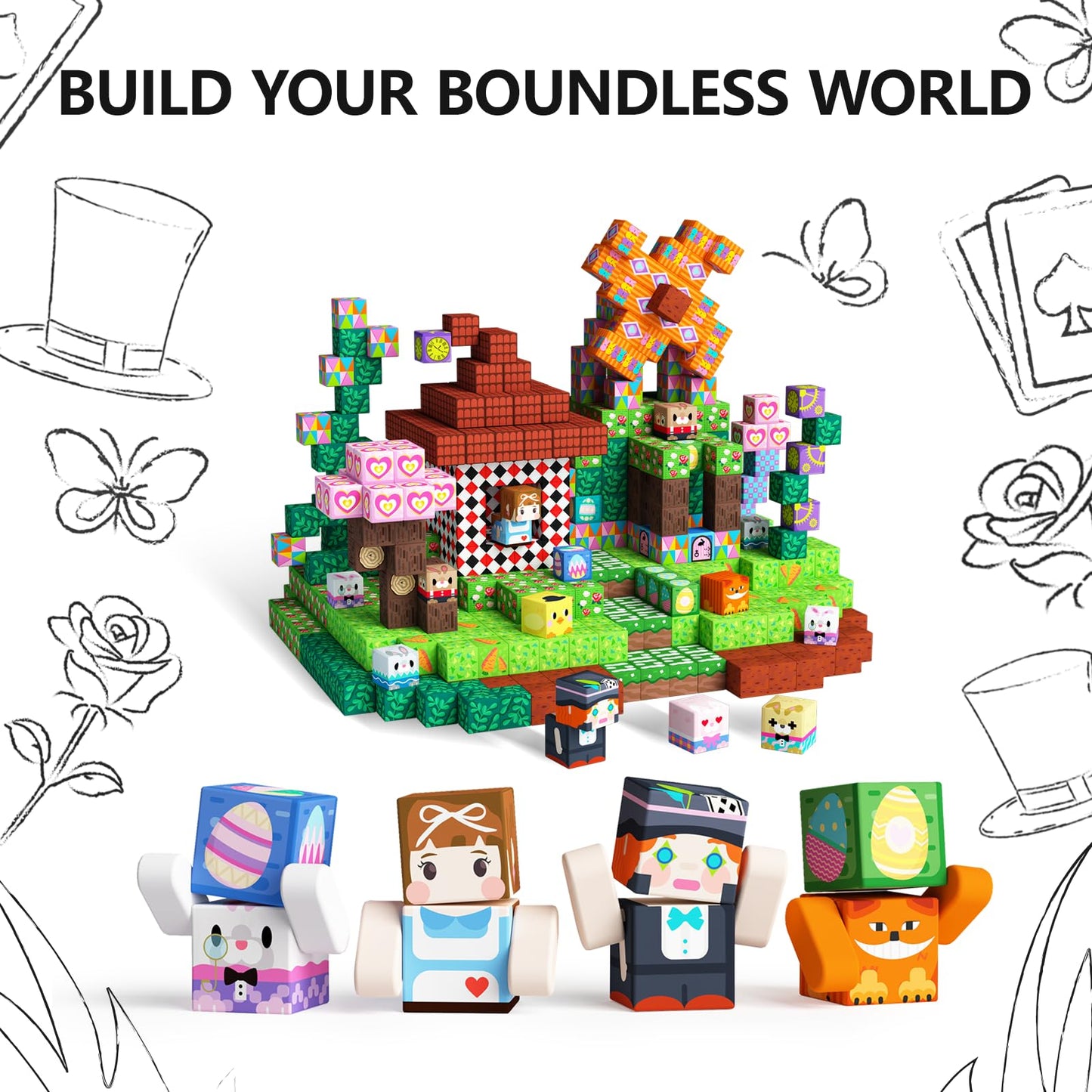 GobiDex 100PCS Magnetic Blocks Building Toys for 3+ Years Old Girls Boys, Game-Based Build MagWonder with Sensory Construction S