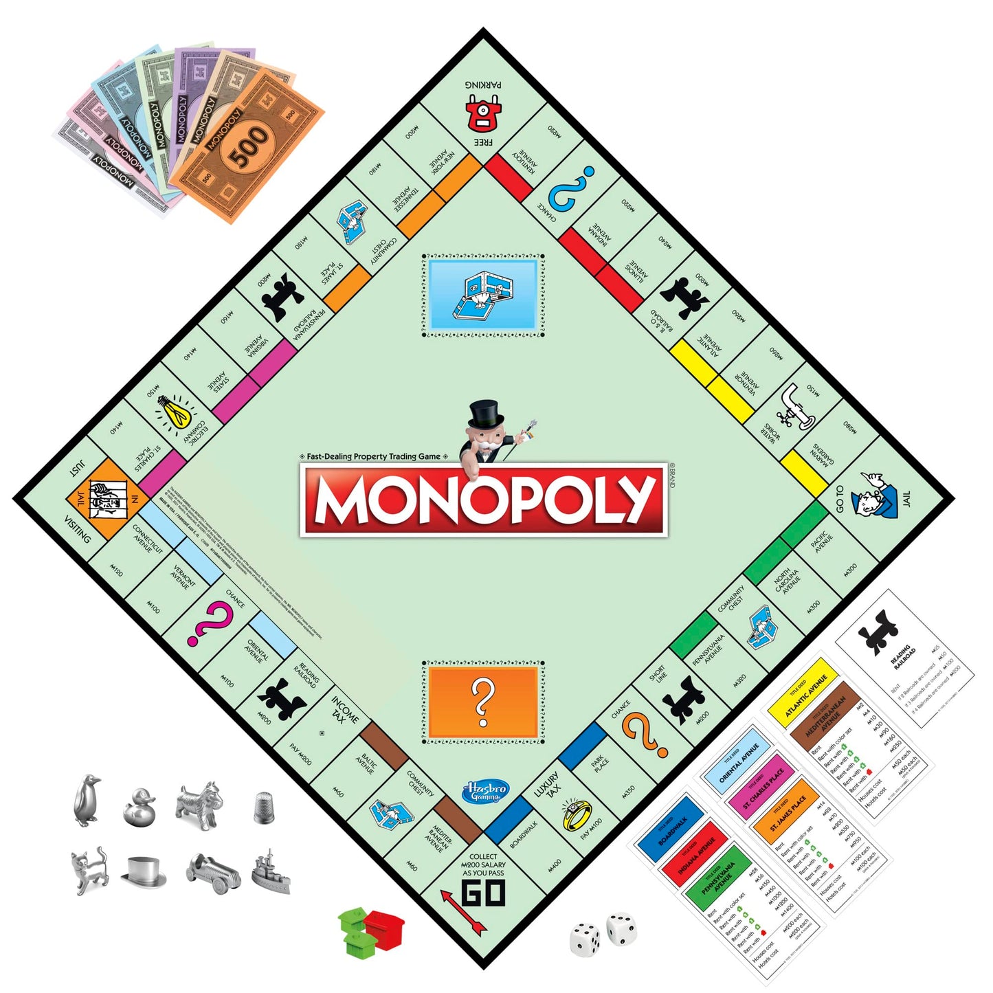 Monopoly Game - Family Board Game for 2-6 Players, Ages 8+, Multi-color, Includes 8 Tokens, Model C1009