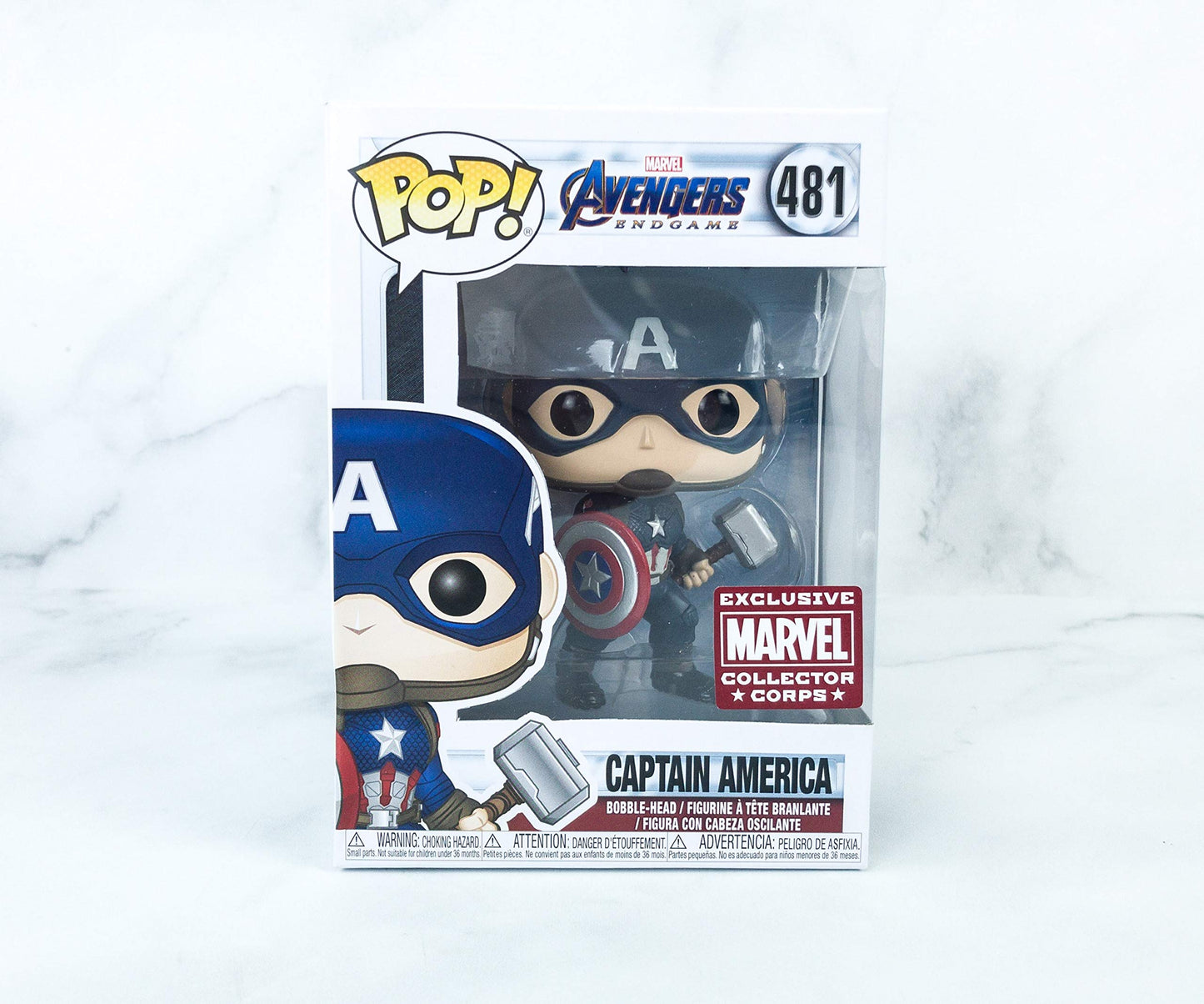 POP Funko Marvel Collector Corps Captain America Figure, Vinyl, Multicolor, Model 0889698385893