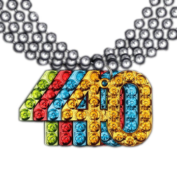 Blinkee 40 Charm On Beads Happy Birthday Bead Necklace Assorted Pack Of 12 Unlit | Green/Orange/Red/Blue