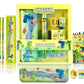 Funblast Kawaii Stationery Set For Kids  Dinosaur Theme, Pencil Box, Pencils, Crayons, Sharpeners, Erasers, School Stationery S