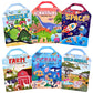 6 Set (260pcs) Puffy Sticker Books Activity for Kids, Animal, Farm, Dinosaurs, Space, Vehicle, Ocean, 3D Reusable Stickers for B