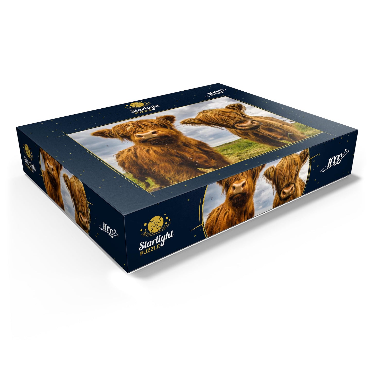 MyPuzzle.com 1000 Piece Jigsaw Puzzle - Premium Cardboard Puzzle of Two Colorful Highland Cows for Adults