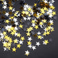 Glitter Stars Confetti Table Confetti Black Gold and Silver Metallic Star Confetti - 30 Gram, 10mm
