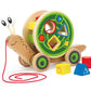 Hape Walk-A-Long Snail Pull Toy |Award Winning Toddler Wooden Push And Pull Toy With Removable Color
