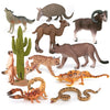 Bretoyin 12-Piece Desert Animals Figurines Set - 6 Inch Realistic Toys For Kids, Toddlers, School Projects, Birthday Gifts, And