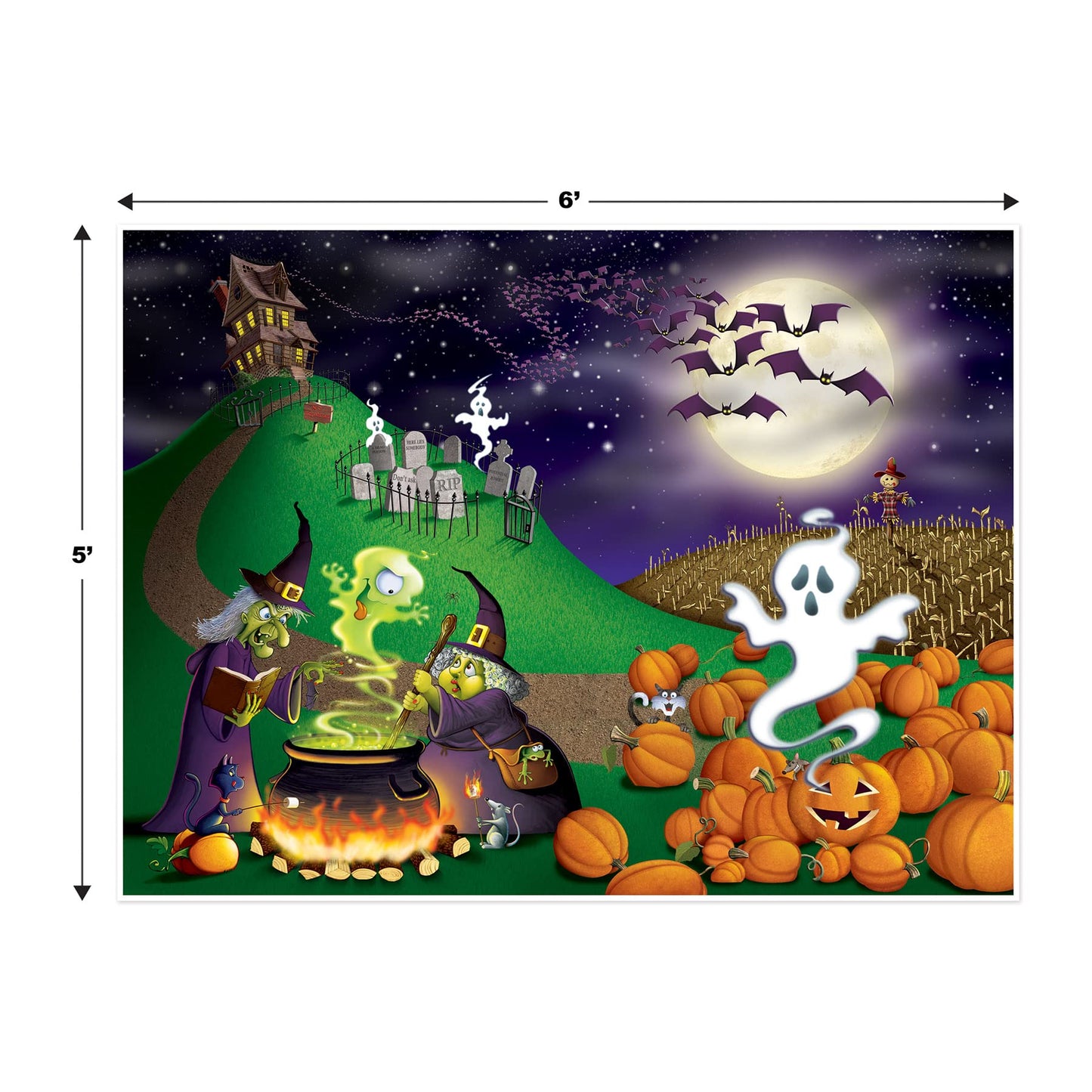 Beistle S00909AZ2 Halloween Insta-Mural 2 Piece, Multicolored