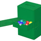 Ultimate Guard Twin Flip'N'Tray 160+, Deck Case For 160 Double-Sleeved Tcg Cards + Dice Tray, Green, Independent Magnetic Closur