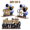 Lingteer Happy 13Th Birthday Gold Acrylic Table Topper Centerpieces Set - Cheers To Thirteen Years Old Birthday 13Th Bday Party Gift Decorations.