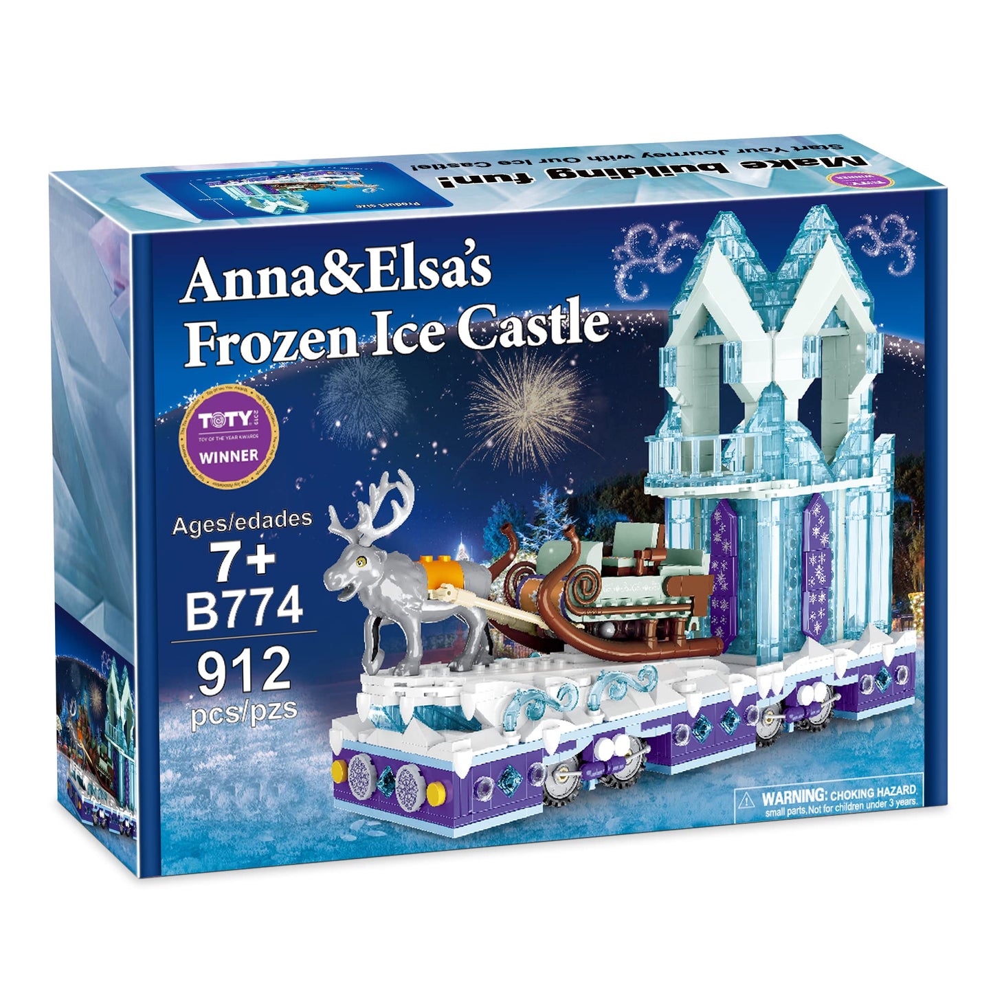 Under The Baubles Educiro Ice Princess Castle With Reindeer Sven Moveable Toy Building Set For Kids, Girls, And Boys Ages 8-12,(912 Pieces) Anna-Elsa'S Toys Gift Ideas
