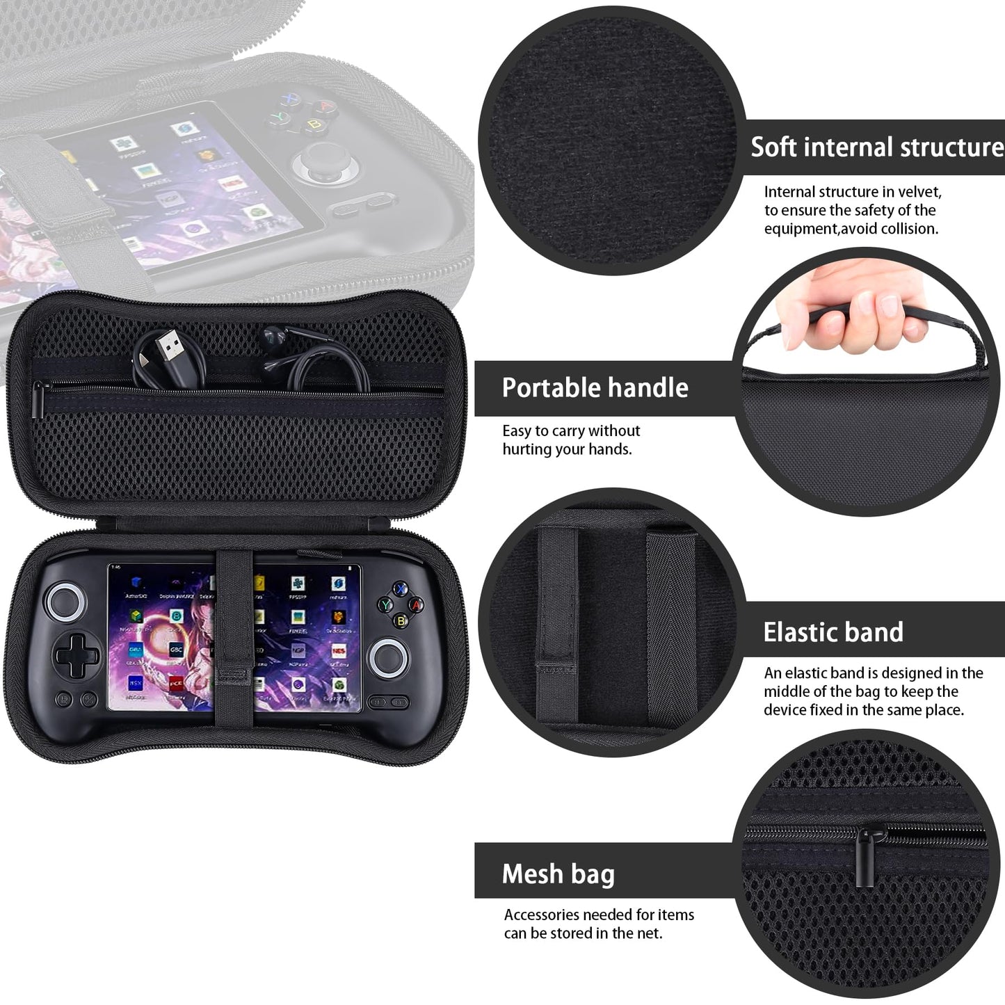 Khanka Hard Travel Case Replacement For Anbernic Rg556 Retro Handheld Game Console,Case Only.