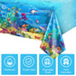 Tiamon 3 Pack Sea Party Tablecloth Ocean Animals Table Cover Underwater Creatures Ocean Sea Life Tablecloth for Kids Ocean Birth