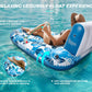 Pool Floats mature-themed Inflatable Tanning Pool Lounger Extra Large River Rafts Sunnbathing Floaties Chair Heavy Duty Water Floating Lounge Recliner with Cupholder Backrest for Party Lake Ocean Sea Beach