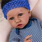 Maihao Reborn Baby Dolls Black Girl With Soft Body African American Real Life Babies Girl That Look Lifelike Newborn Baby Open Eyes 22Inch (Blue)