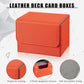Yookeer 6 Pack Leather Deck Card Boxes 100+ Card Deck Game Box Magnetic Playing Card Storage Box For 100 Plus Cards Compatible With Tcg(Pink,Red,Orange,Black,Blue,Green,Horizontal)