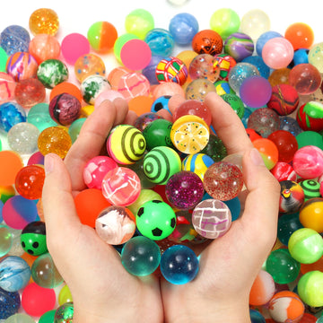 Pllieay 500 Pieces Bouncy Balls For Kids, 27Mm Mixed Color Bulk Balls Rubber Bouncy Balls For Kids Party Favors, Prizes, Birthdays Gift And Vending Machines (Style Random)