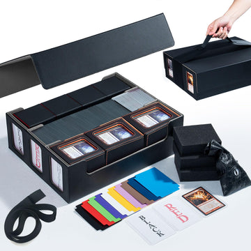 Scimi Extra Large Card Storage Box Holds 3600+ Cards Compatible with 12 Small Deck Boxes, Includes Cthulhu Dice Bag, 10 Colorful