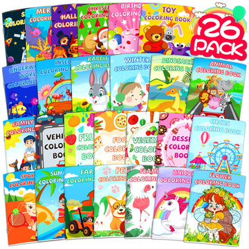Glkuii 26Pack Coloring Books For Kids Ages 2-4-6-8-12, Small Bulk Coloring Books For Kids, Kids Birthday Party Favors Gifts Clas