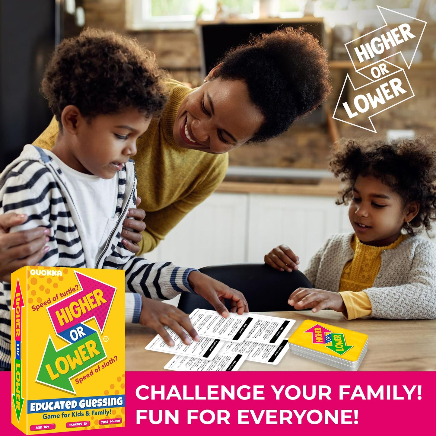 Quokka Board Game For Kids - Family Card Game For Kids And Adults - Higher Or Lower | Guess Fun Questions | Easy To Learn | 2 + Players - Challenge Game For Family Night