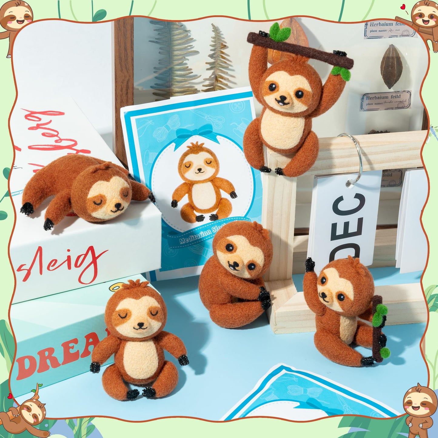 WATINC Needle Felting Starter Kit - Cute Doll Wool Felt Needle Felting Tools Foam Pad, DIY Home Decoration Needle Felting Craft
