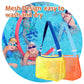 UTTPLL Colorful Mesh Beach Bag Adjustable Kids Quick Dry Net Tote for Seashell Collecting Beach Sand Toy Totes Swimming Accessor