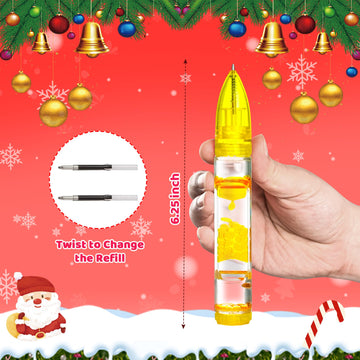 5Pcs Liquid Pens Christmas Stocking Stuffers For Kids, Liquid Motion Bubble Fun Cool Pens Autism Adhd Anxiety Stress Relief Item