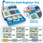 Calculator Cash Register - 103 Pcs Toy Cash Register, Store Set With Microphone, Credit Card And Banking For Kids, Early Math Sk