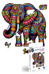 Webby Majestic Elephant Jigsaw Puzzle | Travel Game | Wooden Zentangle Art Design Puzzle Toy For Kids And Adults (25 Pieces)