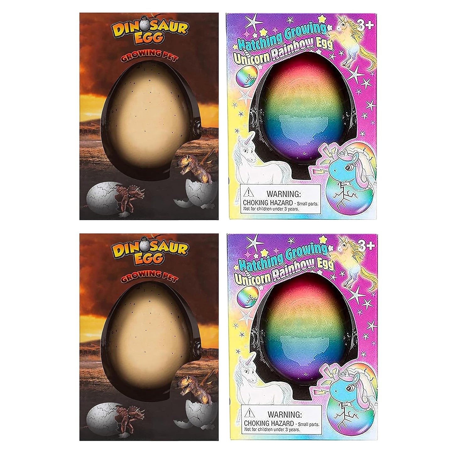 Class Collections Surprise Growing Dinosaur And Unicorn Hatch Egg Kids Novelty Toy - 4 Piece Set