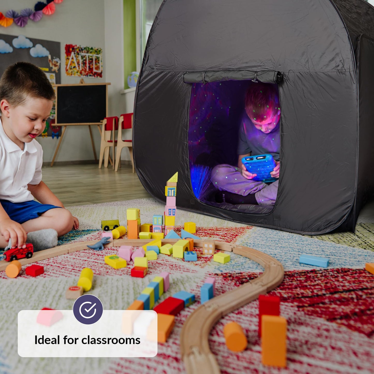 Sensory Tent | Calming Hideout For Kids | Sensory Den | Pop-Up Tent | Blackout Tent | Sensory Play Tent | Indoor Tent | Easy To Setup | Helps With: Spd, Anxiety, Adhd, Autism & More | Double Size