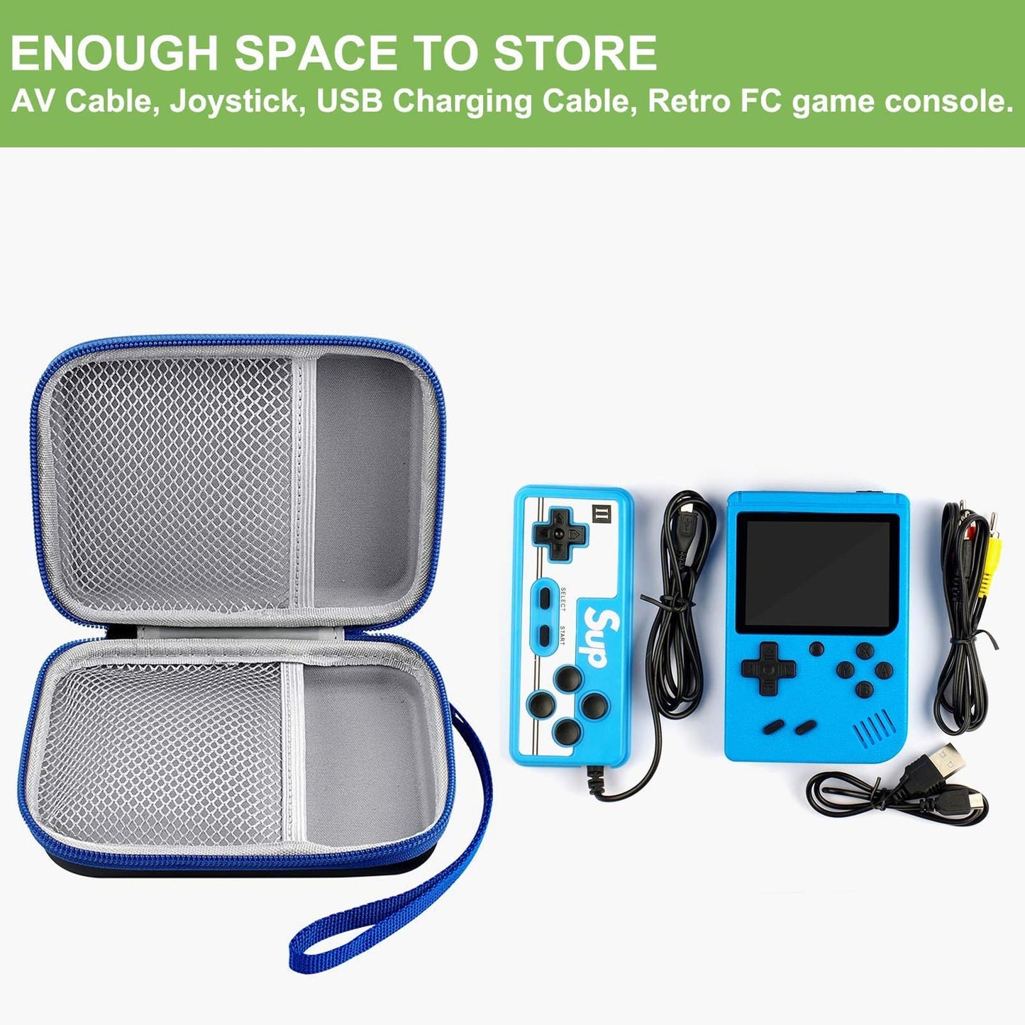 Alkoo Case Compatible With Retro Handheld Game Consoles/ R36S/ Rg353V -Travel Storage Holder Organizer For Game Boy Mini, Retro Mini Players, And More - Black