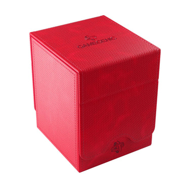 Gamegenic Squire Plus 100+ Xl Convertible Deck Box - Holds 100 Double-Sleeved Cards! Premium Commander Card Case, Detachable Slide Card Case, Armorfyber Surface, Red Color, Made By Gamegenic