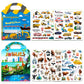2Pack Reusable Sticker Books For Kids 2-4,Vehicle Cars & Animals 3D Jelly Stickers Activity Busy Book For Toddlers Boys Girls Ro