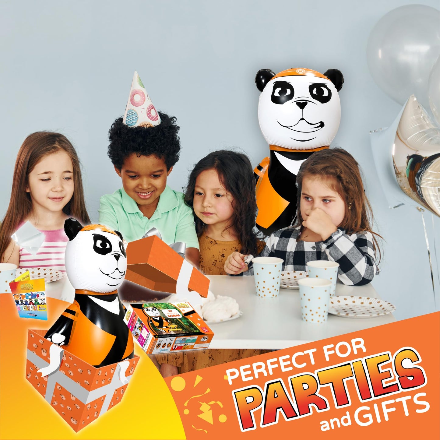 Inflatable Dudes 47 Panda Punching Bag - Filled Sand Bop Bag for Kids | Indoor Outdoor Party Games | Bounce-Back Action Toy