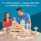 Keva Structures 200 Wood Building Planks Set - Building Toy Includes 200 Wooden Blocks And Idea Book - Ages 5 And Up