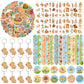 Lcnjscgo 98 PCS Capybara Party Favors, Capybara Temporary Tattoos, Slap Bracelets, Keychains, Stickers, and Badges for Kids Capy