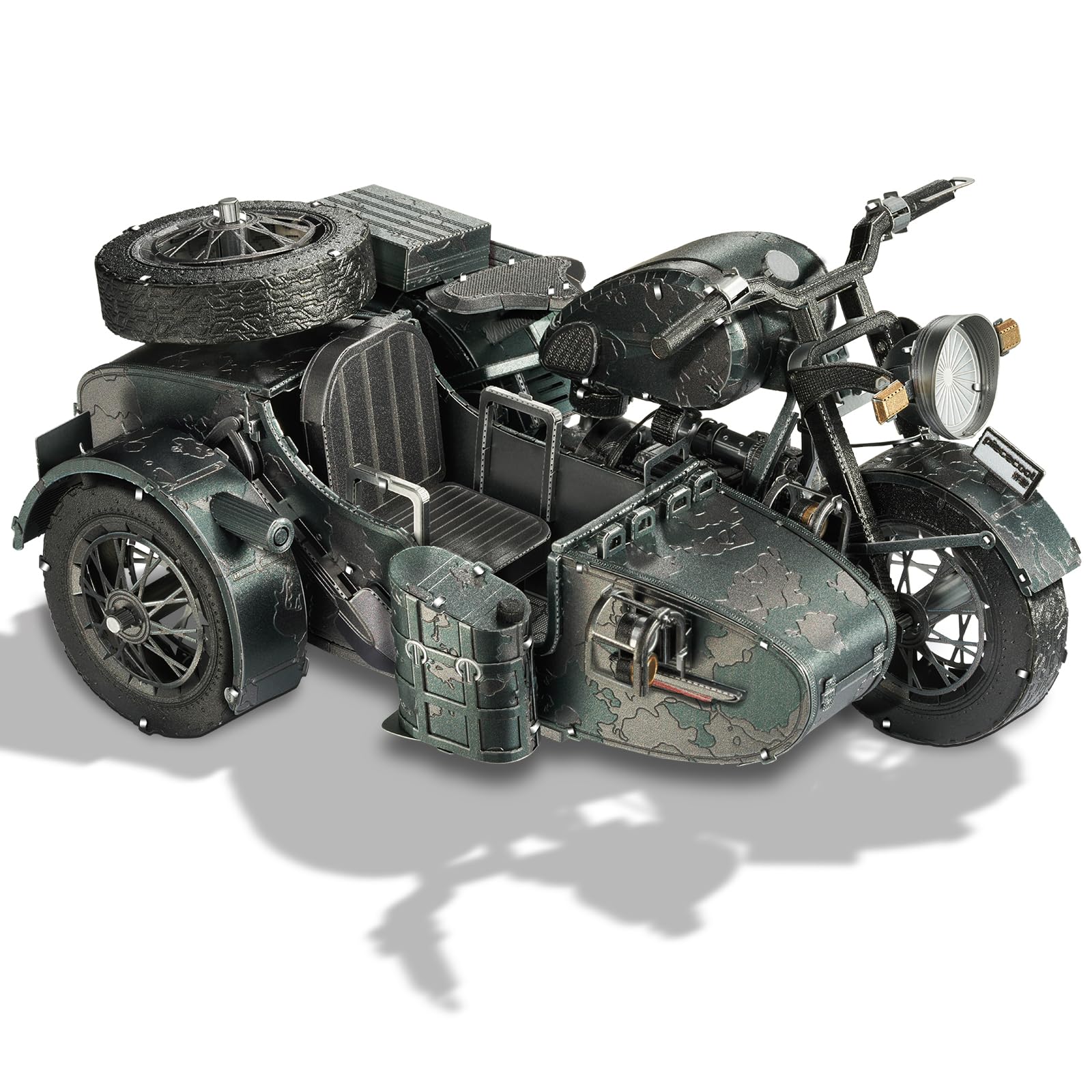 Piececool 3D Puzzles For Adults, Motorcycle With Sidecar Metal Model Building Kits For Family Time, Side Car Diy Assembling Arts And Crafts Best Birthday Gifts