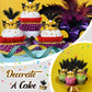 24 Pieces Mini Masks Masquerade Mini Mask Small Masquerade Mask Cake Toppers Decorative Mini Mask Mardi Gras Party Decor (Black)