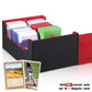 Yexiya 7 Pcs Deck Card Boxes, 1 Leather Deck Storage Box With 6 Plastic Deck Card Cases Playing Cards Box(Black, Red)