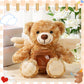 Leyndo Angel Bear Plush Stuffed Animal, 12 Inch Voice Recorder, Brown Memorial Toy for Family, Baby Shower, Birthday Gifts
