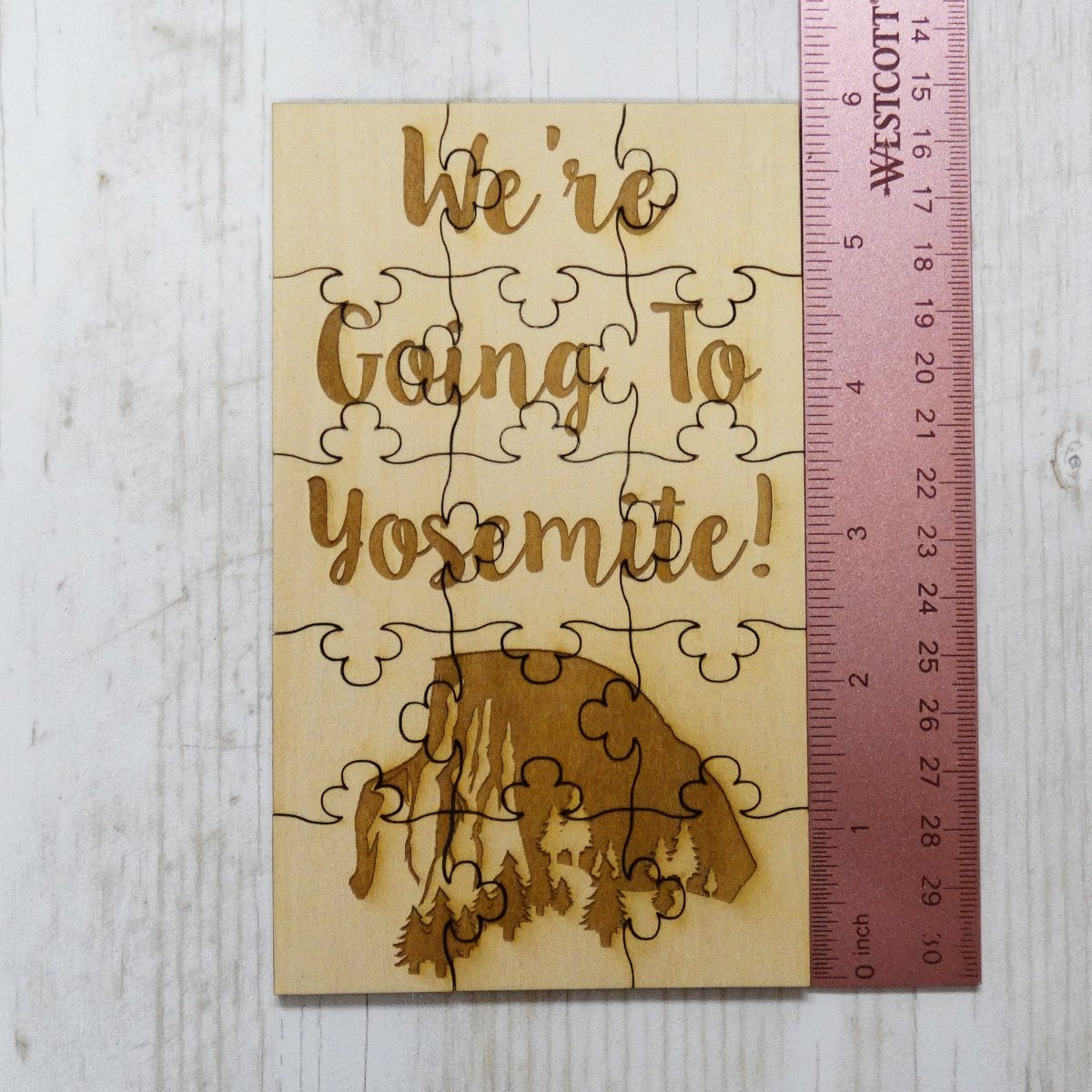 We'Re Going To Yosemite 15 Piece Basswood Jigsaw Puzzle, Surprise Vacation Reveal