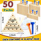 50 Pack Wooden Peg Games Bulk Triangle Wooden Board Games Triangle Game Wooden Triangle Board Games Family Travel Games Fun Triangle Puzzle Wooden Strategy Toy for mature-themeds Teens